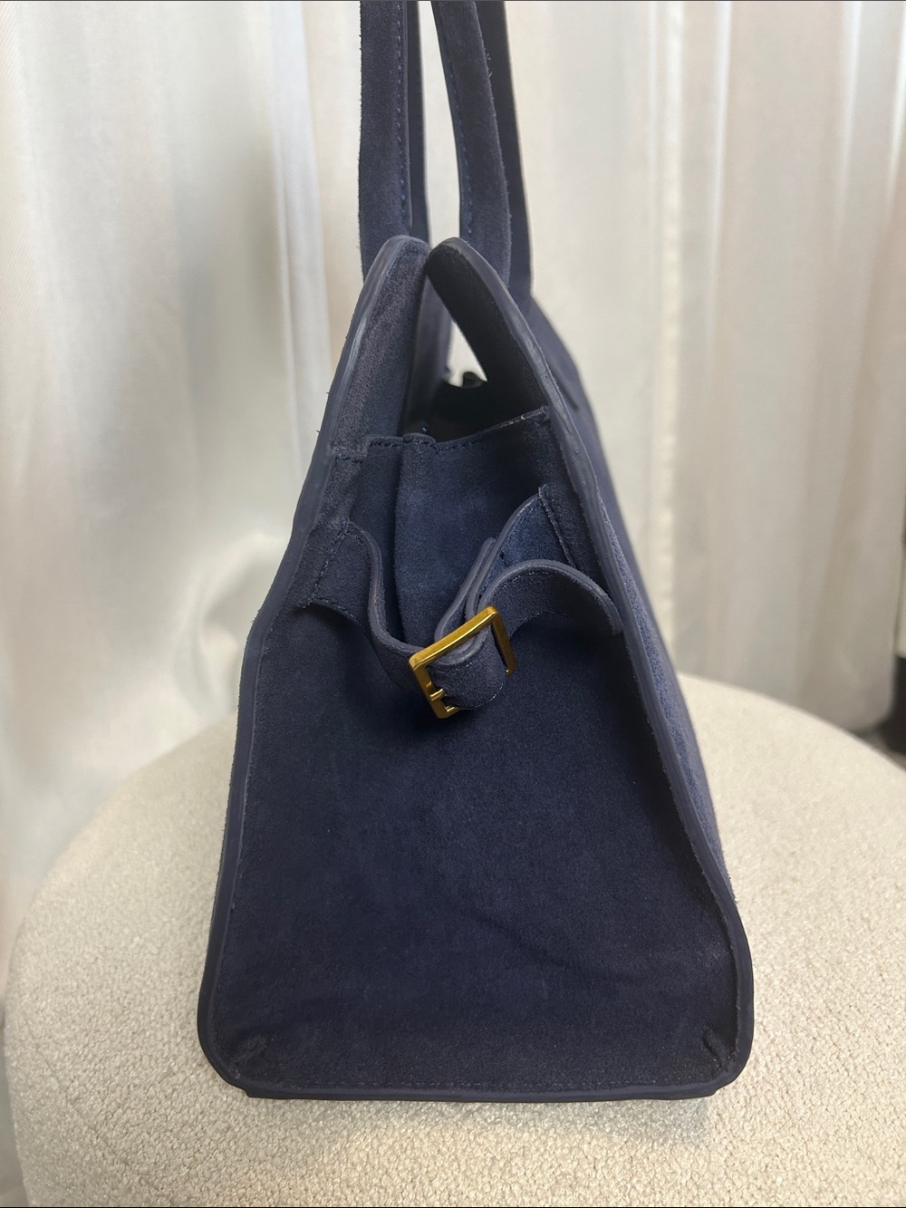 Navy Suede East West Tote Margaux Inspired - Picture 3 of 12